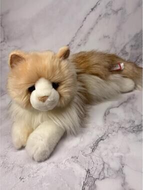 Douglas Cuddle Toys Plush Cat Long Hair Cream Floppy‎ Kitty 20" Stuffed Animal